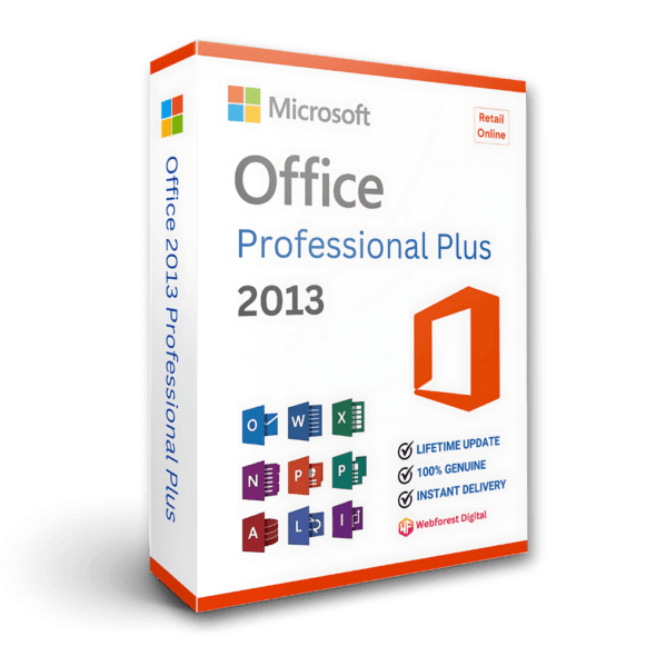 Office 2013 Professional Plus Retail Online Activation Key for 1PC.